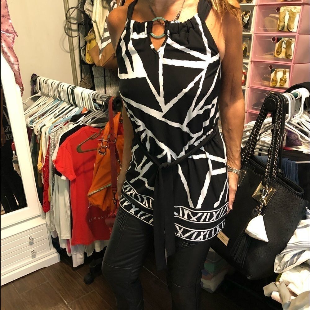 AGB black and white Belted top.Size S